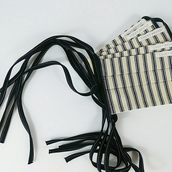 NWOT Lucky Brand Face Mask Navy Cream Stripes - Picture 7 of 7
